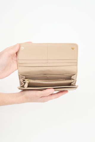 Prada Quilted Saffiano Long Wallet
