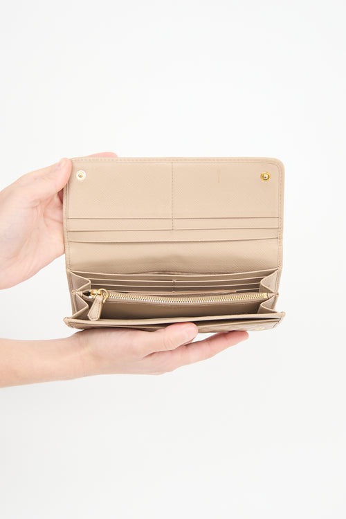 Prada Quilted Saffiano Long Wallet