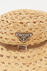 Prada Raffia Belted Logo Bucket Hat
