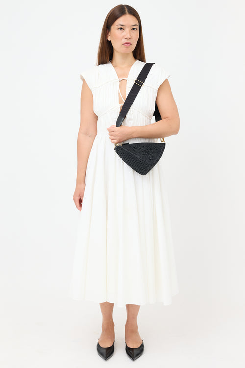 Prada Raffia Crochet Triangle Shoulder Bag