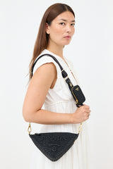 Prada Raffia Crochet Triangle Shoulder Bag