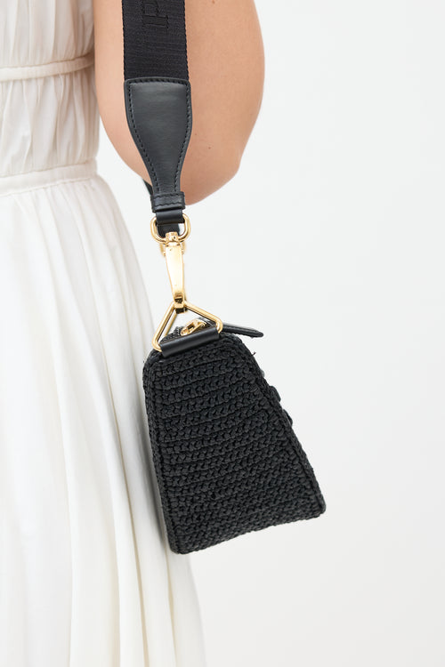 Prada Raffia Crochet Triangle Shoulder Bag