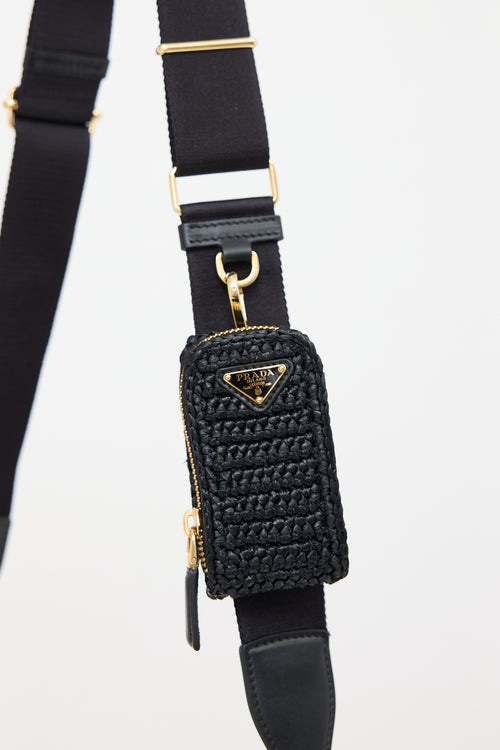 Prada Raffia Crochet Triangle Shoulder Bag