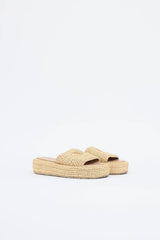 Prada Raffia Platform Slide
