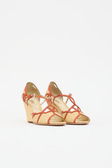 Prada Raffia Wedge Sandal