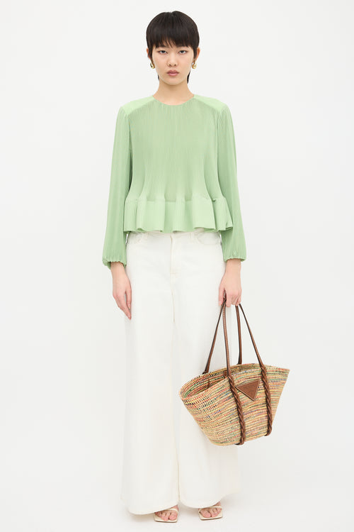 Prada Raffia Basket Tote Bag