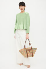Prada Raffia Basket Tote Bag