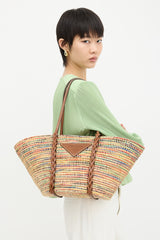 Prada Raffia Basket Tote Bag