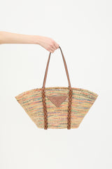 Prada Raffia Basket Tote Bag