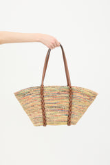 Prada Raffia Basket Tote Bag