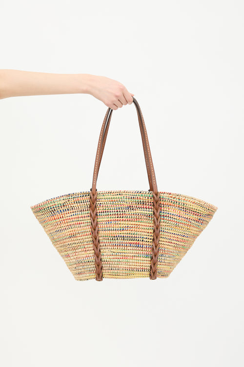 Prada Raffia Basket Tote Bag