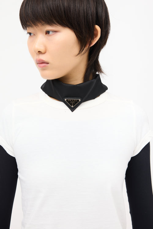 Prada Re-Nylon Logo Triangle Scarf