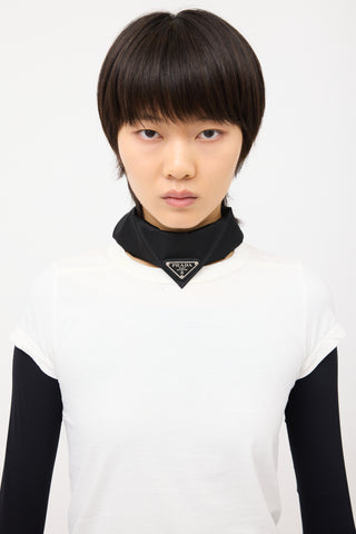Prada Re-Nylon Logo Triangle Scarf