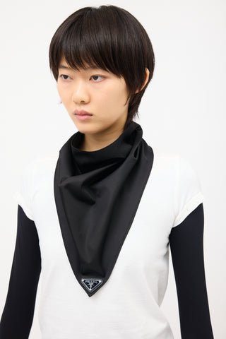 Prada Re-Nylon Logo Triangle Scarf