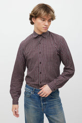 Prada Red & Black Check Shirt