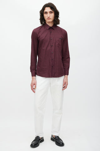 Prada Red & Black Floral Shirt
