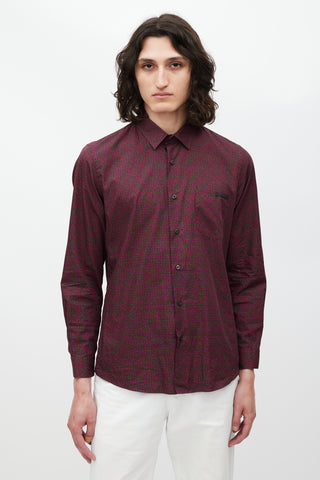 Prada Red & Black Floral Shirt