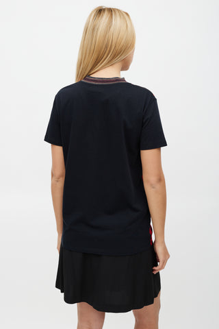 Prada Red & Black Floral T-Shirt