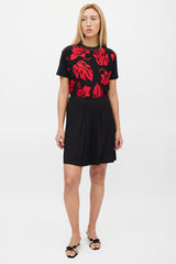 Prada Red & Black Floral T-Shirt