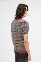 Prada Red & Black Knit Pattern Top
