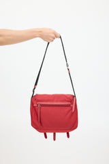 Prada Red & Black Nylon Messenger Bag