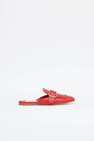 Prada Fringe Buckle Mule