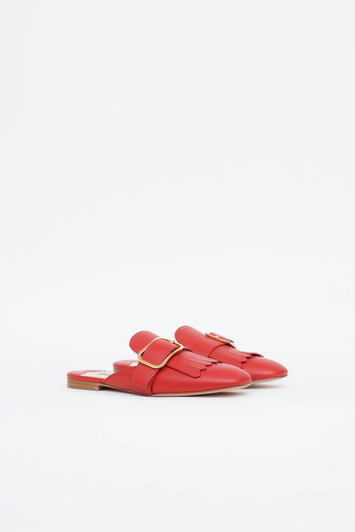 Prada Fringe Buckle Mule