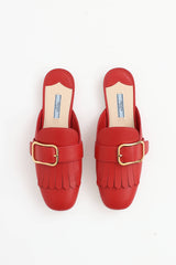 Prada Fringe Buckle Mule