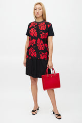 Prada Red & Gold Genti Leather Tote