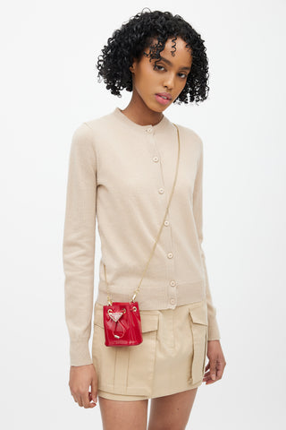 Prada Red & Gold Vernice Patent Mini Bag