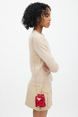 Prada Red & Gold Vernice Patent Mini Bag