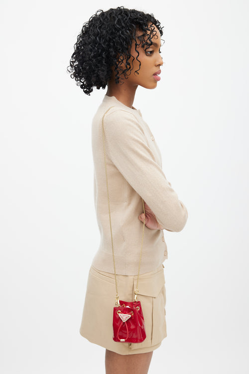 Prada Red & Gold Vernice Patent Mini Bag