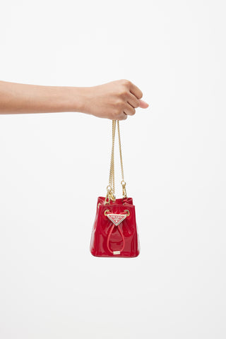 Prada Red & Gold Vernice Patent Mini Bag