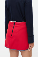 Prada Red & Multicolour Trim Skirt