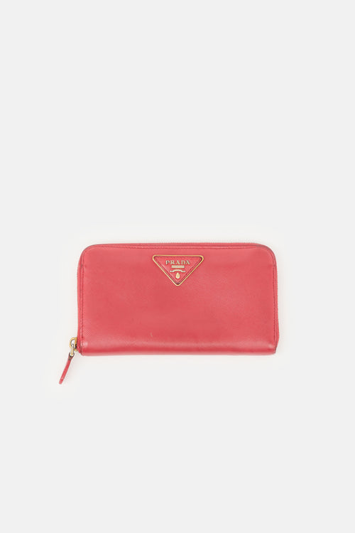 Prada Saffiano Leather Zip Wallet