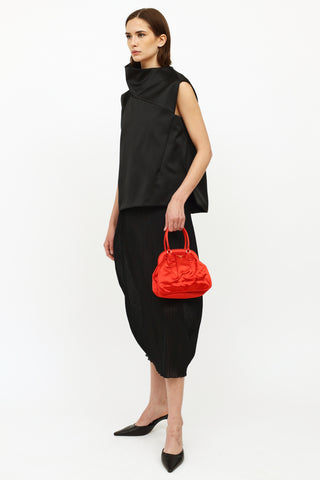 Prada Red Satin Top Handle Bag