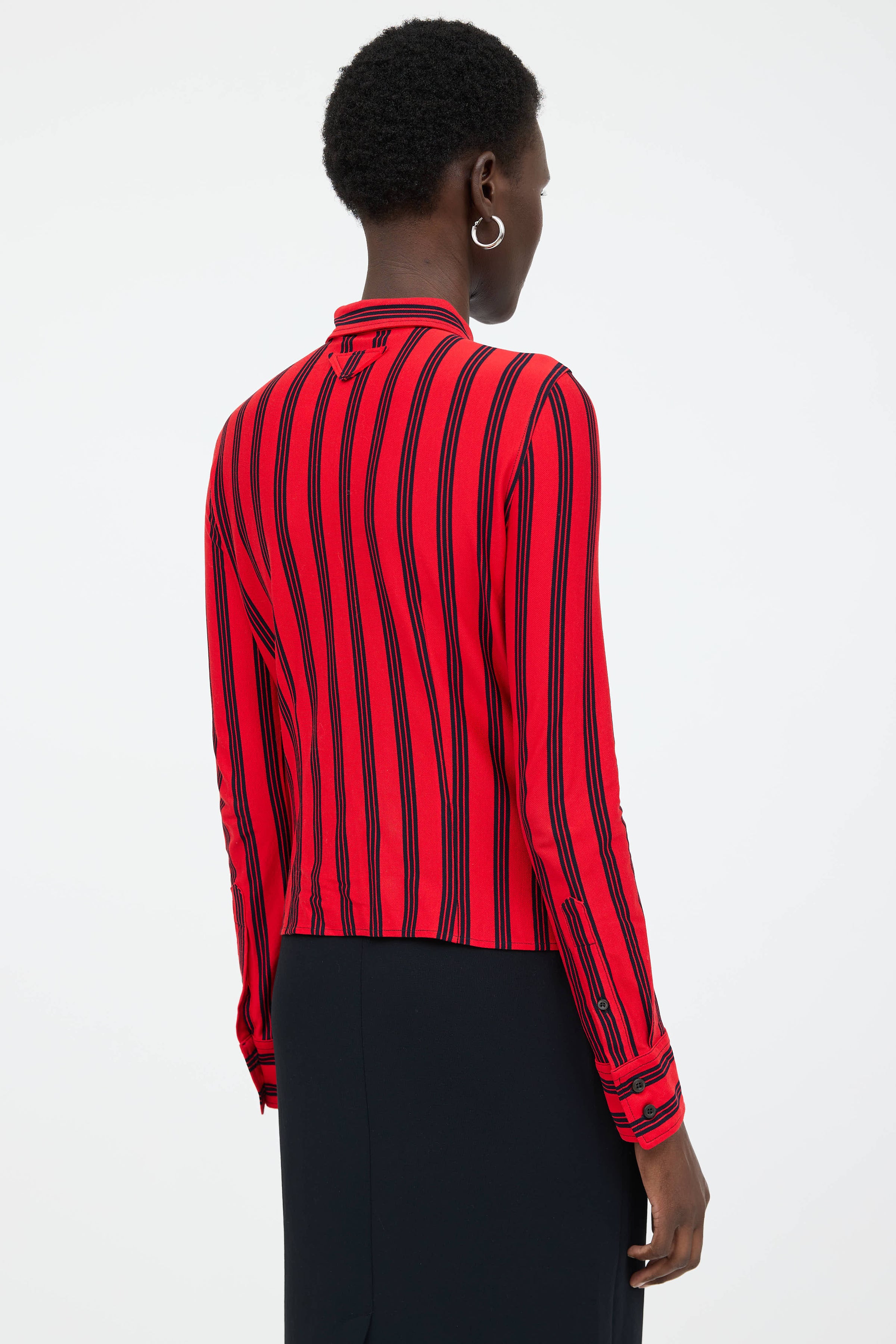 prada dress shirt Prada // Striped Button Up Shirt – VSP Consignment