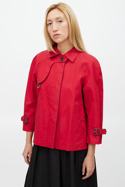 Prada Red Waxed Cotton Jacket