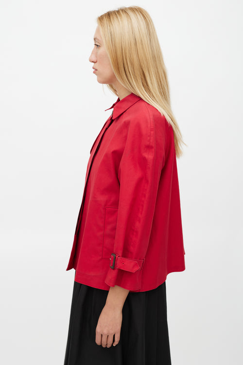 Prada Red Waxed Cotton Jacket