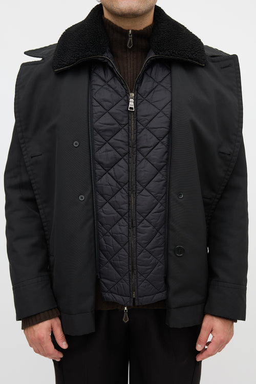 Prada Removable Yoke Pea Coat