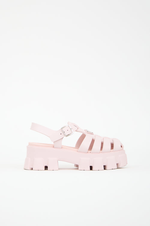 Prada Rubber Monolith Cage Sandal