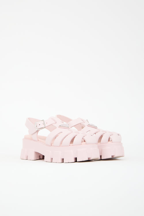 Prada Rubber Monolith Cage Sandal