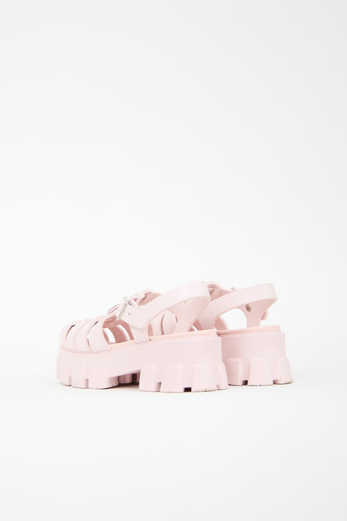 Prada Rubber Monolith Cage Sandal