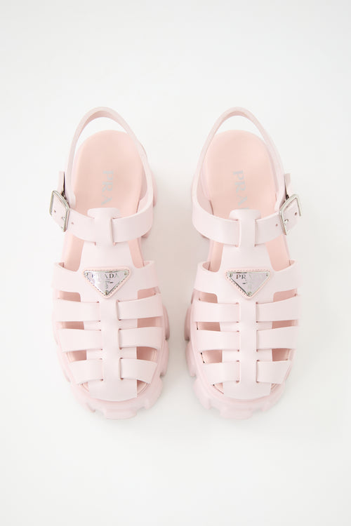 Prada Rubber Monolith Cage Sandal