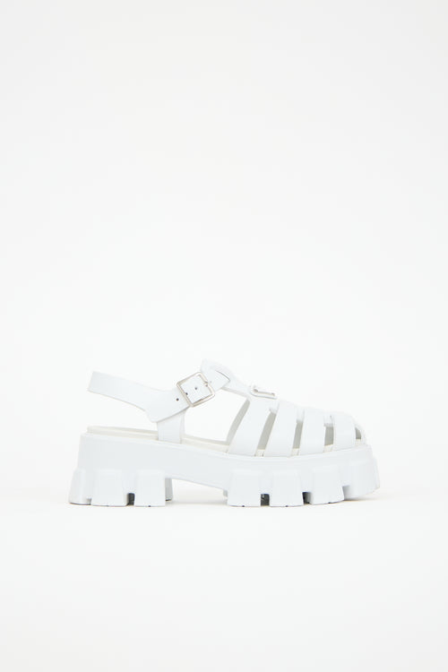Prada Rubber Monolith Cage Sandal