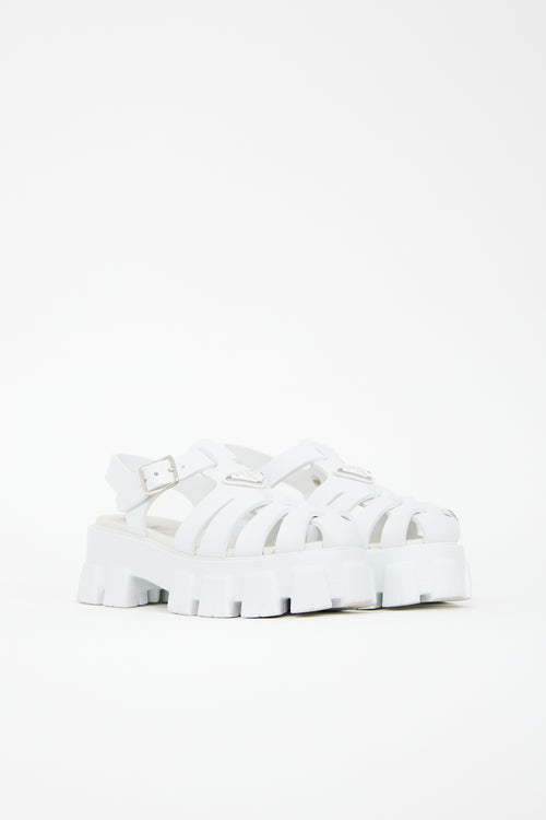 Prada Rubber Monolith Cage Sandal