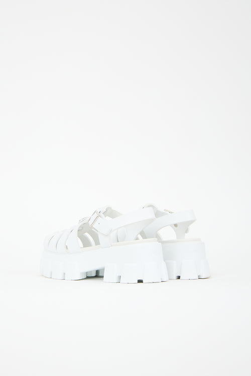 Prada Rubber Monolith Cage Sandal
