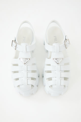 Prada Rubber Monolith Cage Sandal
