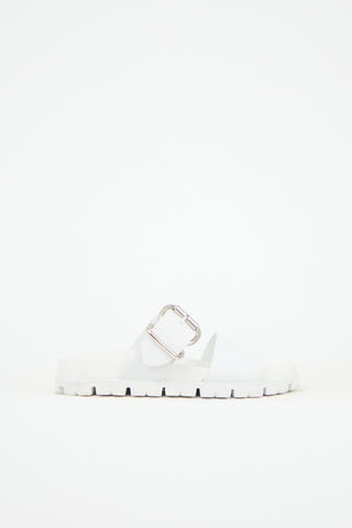 Prada Rubber Double Strap Sandal