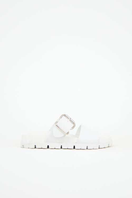 Prada Rubber Double Strap Sandal